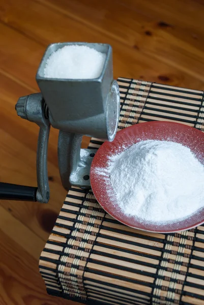 Grinding of sugar to the powder. — Stock Photo, Image