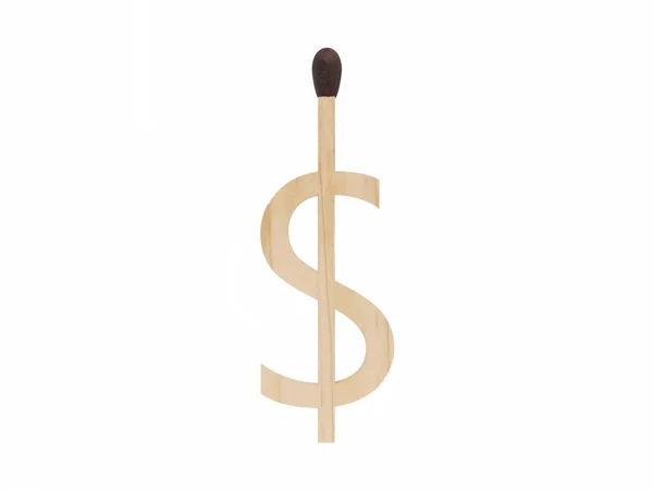 Dollar symbol made up of match — Stock Photo, Image