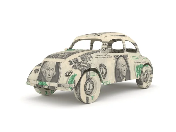 Origami de carro vintage feito de notas de dólar — Fotografia de Stock