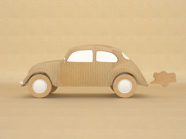 stock image Vintage ecological car model made from recycled paper