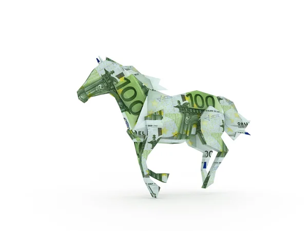 Euro cavallo che simboleggia il potere del denaro — Foto Stock