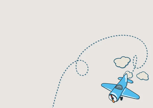 Mavi uçak çizimi — Stok Vektör