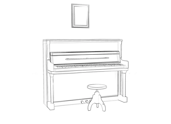 Ilustración de un piano . —  Fotos de Stock