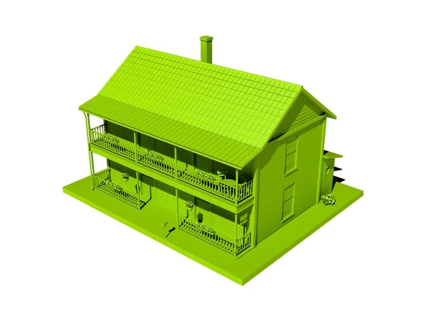 Zielony dom ilustracja — Zdjęcie stockowe