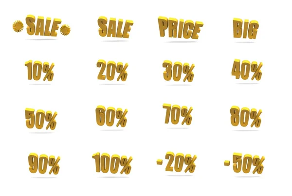 Veel korting en verkoop symbolen — Stockfoto