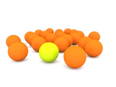 Green ball of orange balls clipart