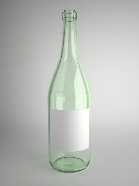 Isolierte grüne Glasflasche — Stockfoto