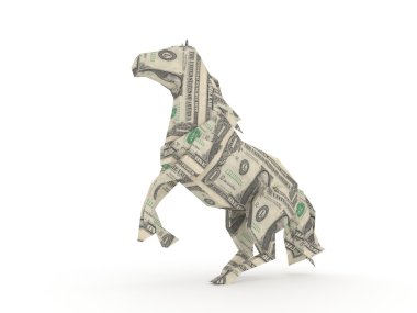 Dollar horse symbolizing the power of money clipart