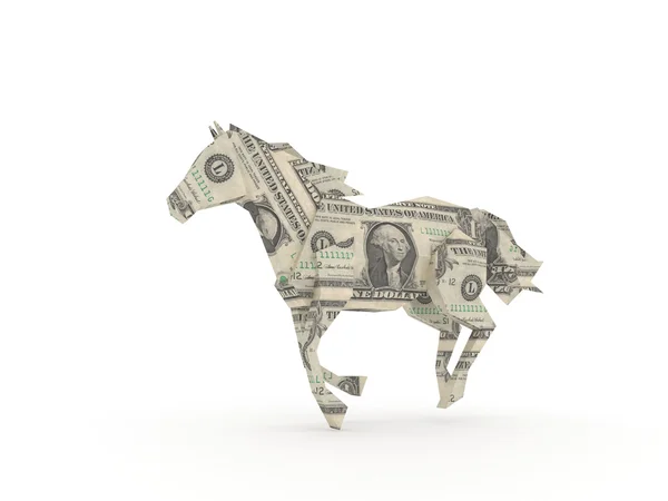 美元马象征着金钱的力量 — 图库照片