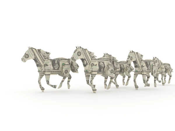 Dolar konie symbolizujące siłę pieniądza — Zdjęcie stockowe