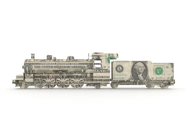 Dollarn ångamotorn som symboliserar kraften i pengar — Stockfoto