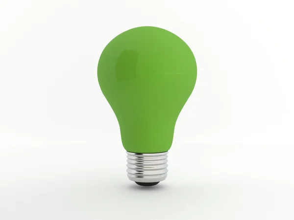 stock image Green eco light bulb on white background