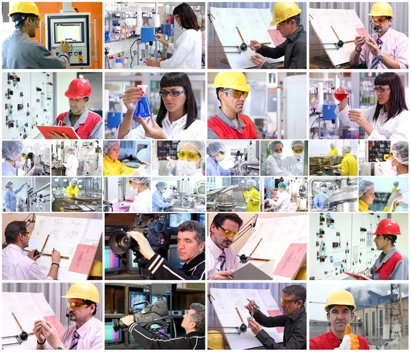 Collage de trabajadores profesionales Fotos de stock