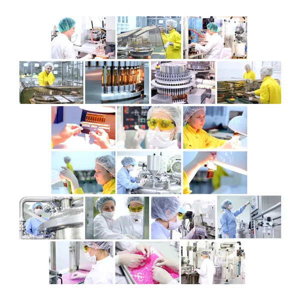 Collage de la industria farmacéutica — Foto de Stock