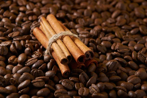 stock image Coffee beans and cinnamon