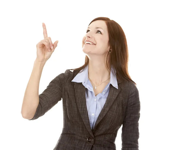 Affärskvinna som pekar — Stockfoto