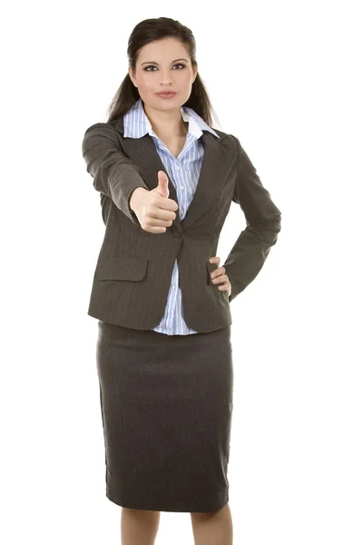 Polegares acima de mulher de negócios — Fotografia de Stock