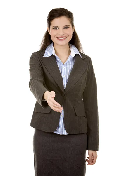 ビジネスの女性から手を振る — ストック写真
