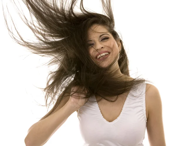 Brünette mit langen Haaren — Stockfoto