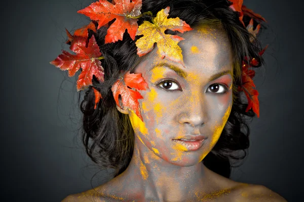 Piękna twarz jesień — Zdjęcie stockowe