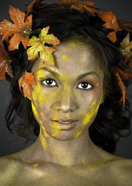 stock image Beautiful autumn face