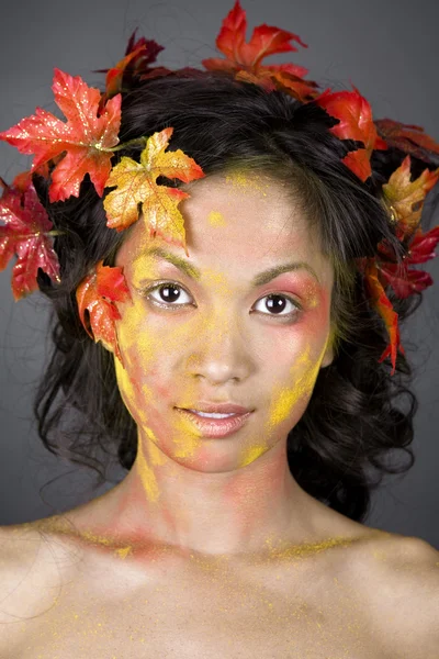 stock image Beautiful autumn face