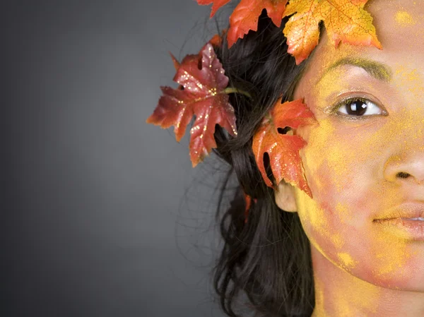 stock image Beautiful fall face