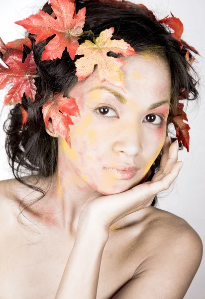 Beautiful autumn face — Stock Photo, Image