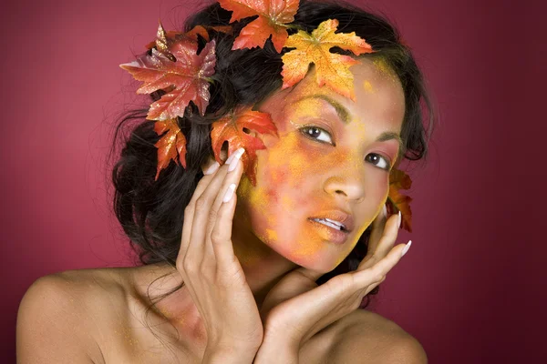 Beautiful autumn face — Stock Photo, Image