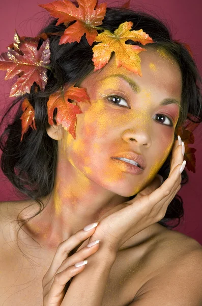 Beautiful autumn face — Stock Photo, Image