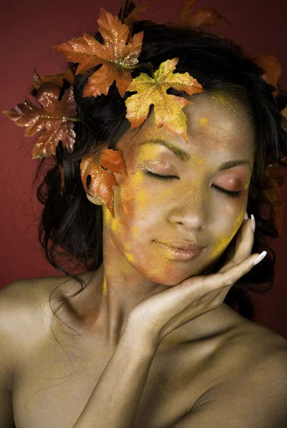 Bellissimo viso autunno — Foto Stock