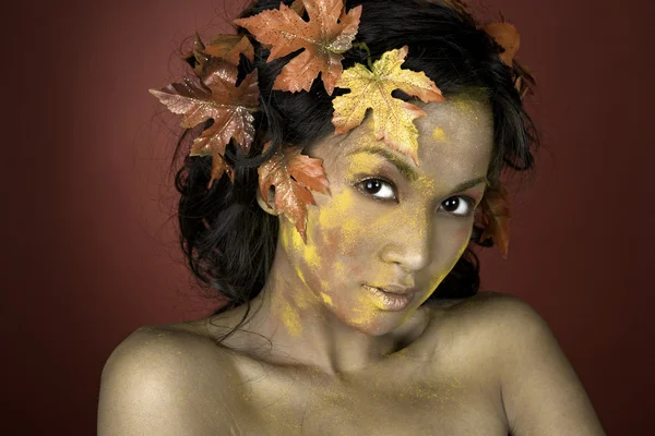 Bellissimo viso autunno — Foto Stock