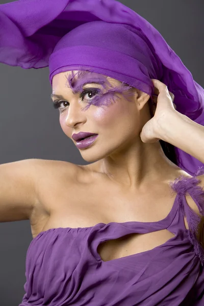 Woman in purple — Stock Photo, Image
