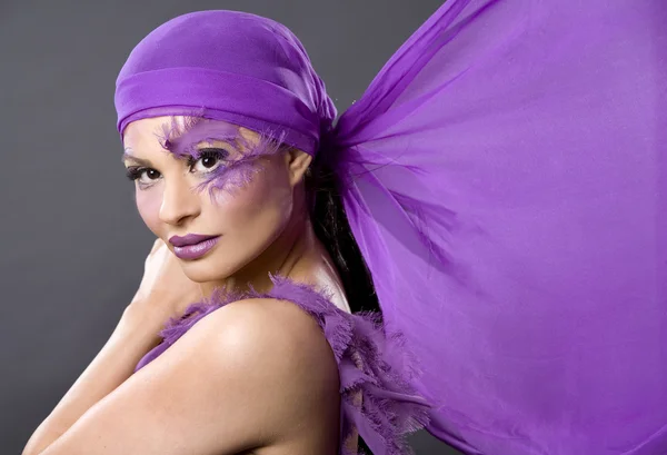 Woman in purple — Stock Photo, Image