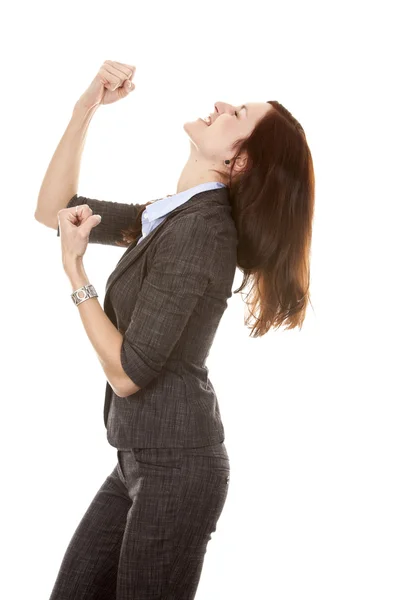 stock image Business woman winning