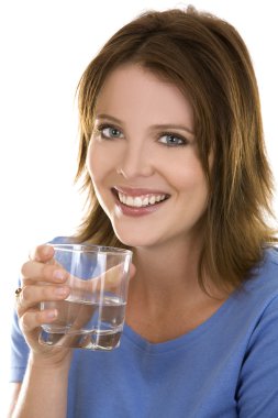 Casual woman with water clipart