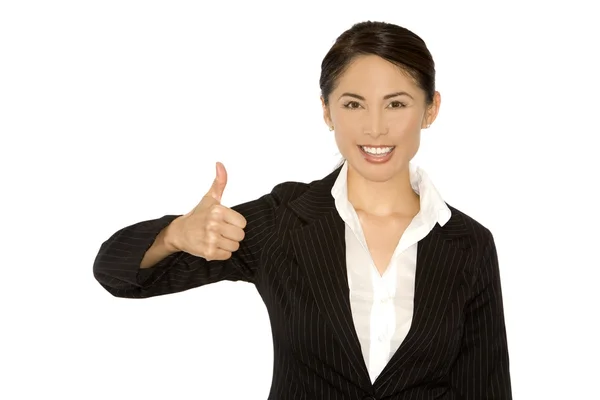 Thumb up from business woman — Stock Photo, Image