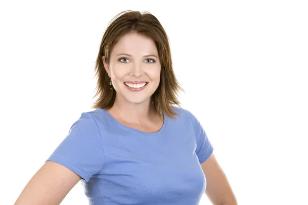Casual woman in blue — Stock Photo, Image