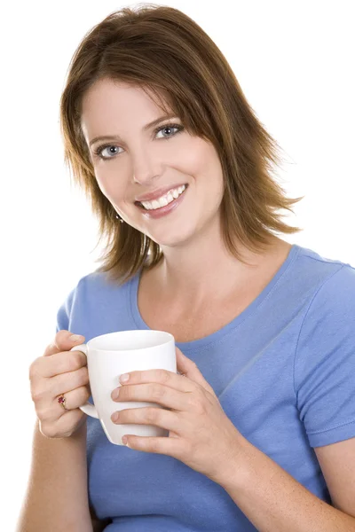 Casual kvinna med kaffe — Stockfoto
