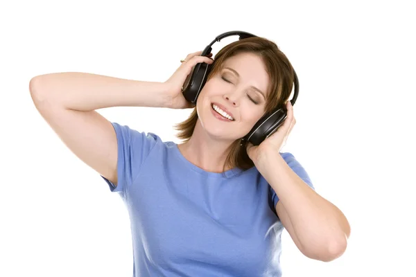 Kvinde lytter til musik - Stock-foto