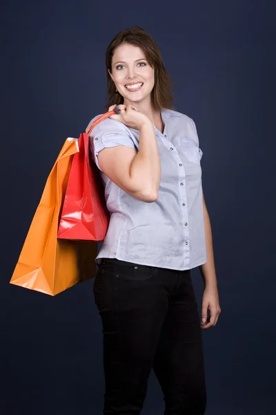 Casual kadın alışveriş — Stok fotoğraf