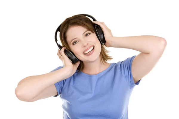 Woman listening to music Royalty Free Stock Photos