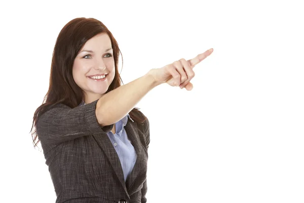 Affärskvinna som pekar — Stockfoto