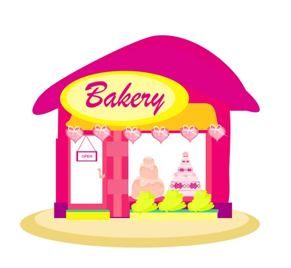 Illustration of bakery shop — Stock Vector