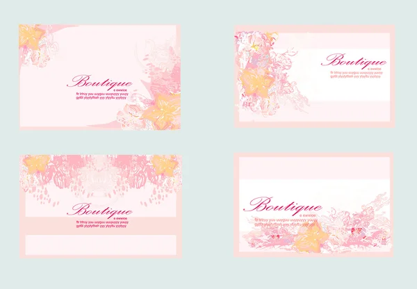 Рожевий бізнес квітковий картковий набір — стоковий вектор