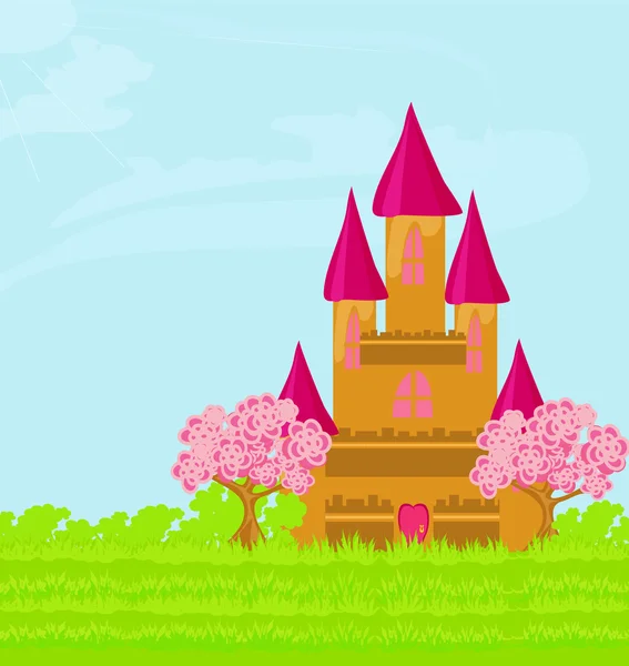 Magiczny zamek księżniczki bajki — Wektor stockowy