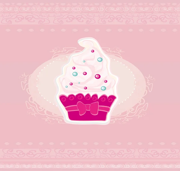 Carta vintage con cupcake — Vettoriale Stock