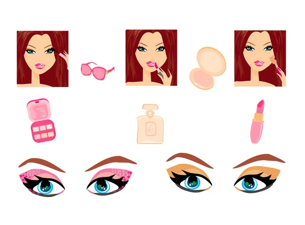 Make-up girl — Stock Vector