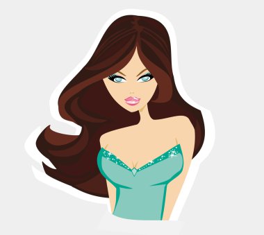 Glamour sexy girl clipart