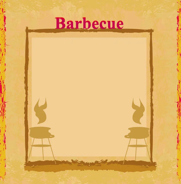 Grunge Barbecue Party Einladung — Stockvektor